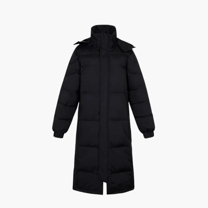 Men's Long Quilted Winter Jacket - Full Zip Parka