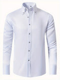 Men's Long Sleeve Button-Up Shirt - Classic Business