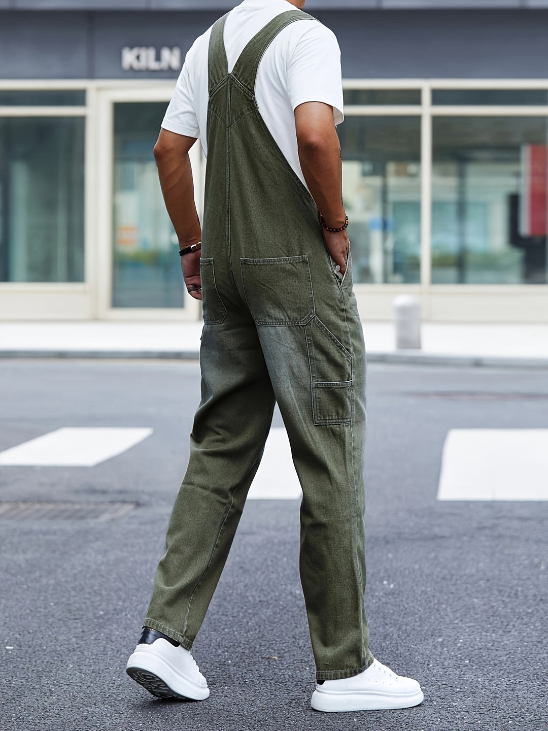 Men's Loose Fit Cargo Overalls - All-Season Work Wear