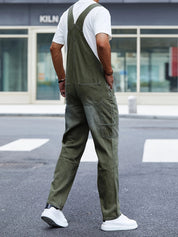 Men's Loose Fit Cargo Overalls - All-Season Work Wear
