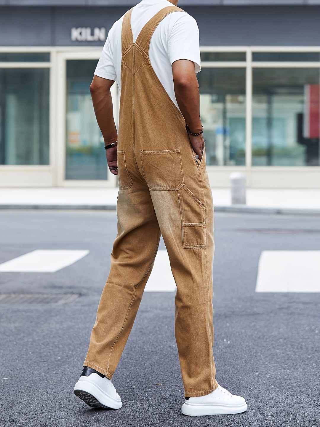 Men's Loose Fit Cargo Overalls - All-Season Work Wear