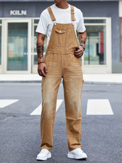 Men's Loose Fit Cargo Overalls - All-Season Work Wear