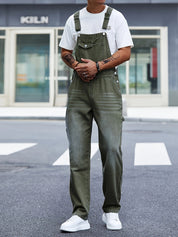 Men's Loose Fit Cargo Overalls - All-Season Work Wear