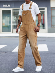 Men's Loose Fit Cargo Overalls - All-Season Work Wear