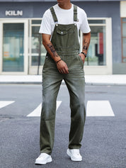 Men's Loose Fit Cargo Overalls - All-Season Work Wear