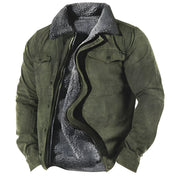 Men's Military Winter Jacket - Functional Pockets & Durable - Green