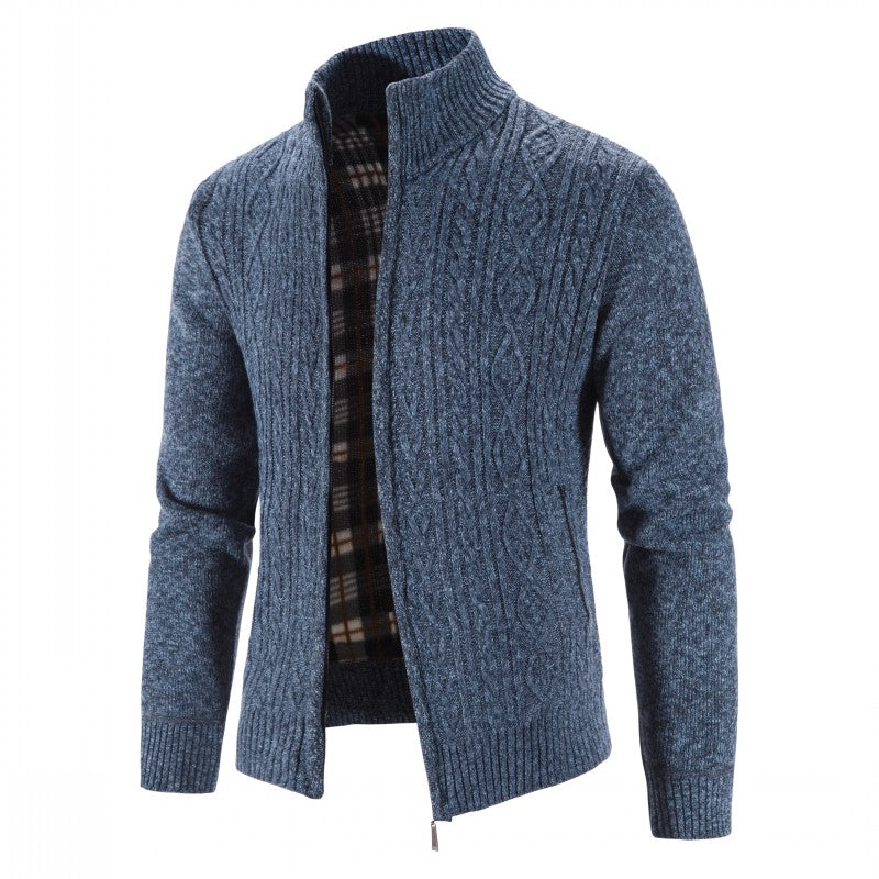 Men's Open Front Cardigan - Knit Vest Casual - Blue