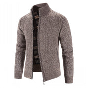 Men's Open Front Cardigan - Knit Vest Casual - Brown