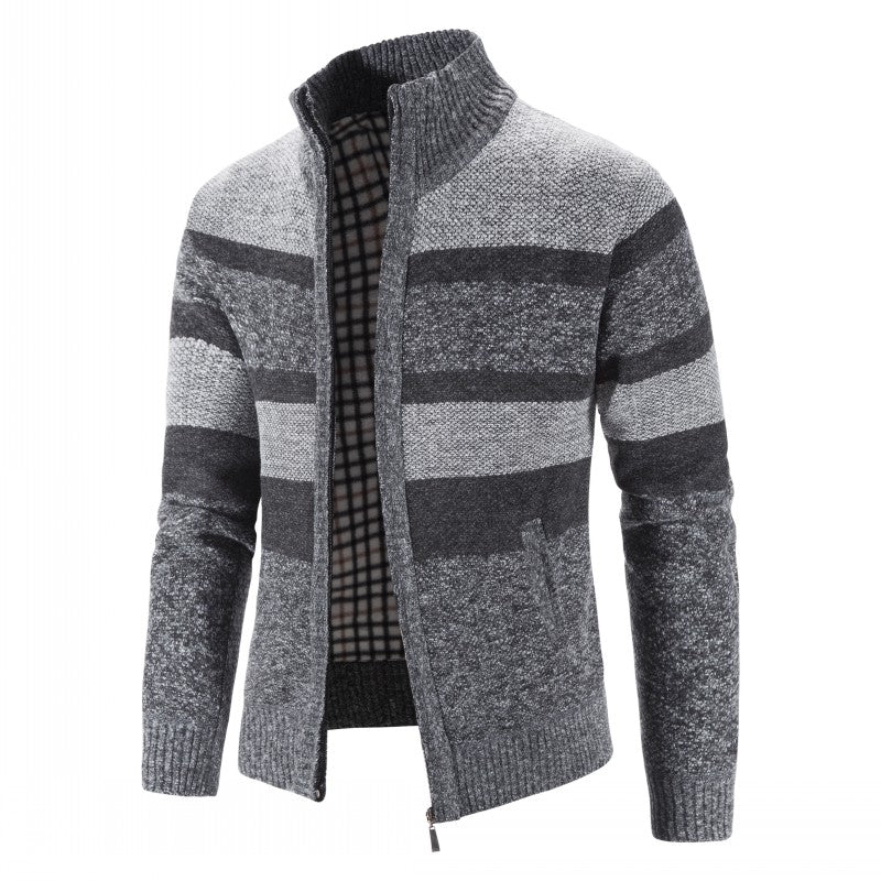 Men's Open Front Cardigan - Knit Vest Casual - Dark Grey