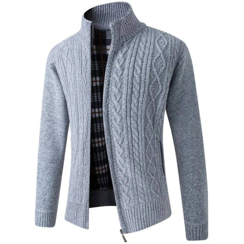Men's Open Front Cardigan - Knit Vest Casual - Grey