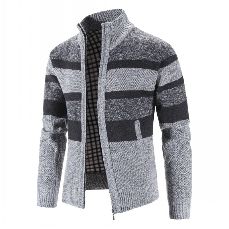 Men's Open Front Cardigan - Knit Vest Casual - Light Grey