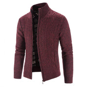 Men's Open Front Cardigan - Knit Vest Casual - Red