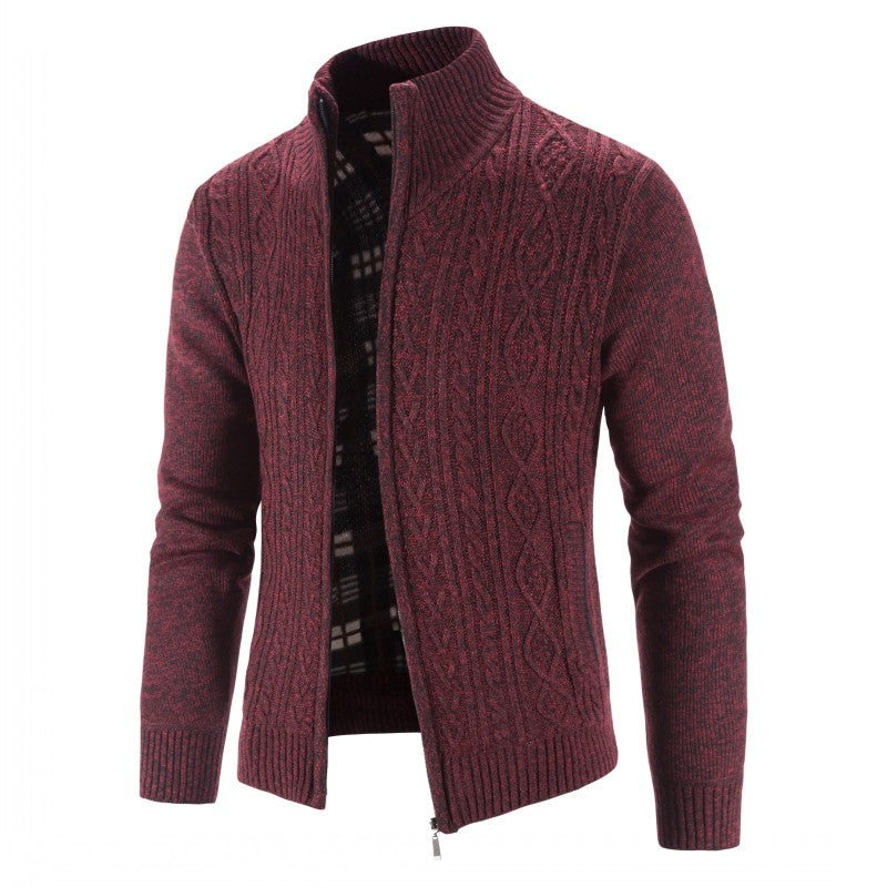 Men's Open Front Cardigan - Knit Vest Casual - Red
