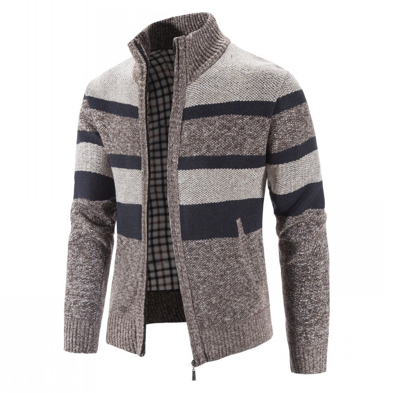 Men's Open Front Cardigan - Knit Vest Casual - Tan
