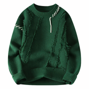 Men's Patchwork Crewneck Sweater - Bold Mixed Knit - Green