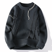 Men's Patchwork Crewneck Sweater - Bold Mixed Knit - Grey