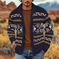 Men's Patterned Zip Cardigan - Classic Knit Layer