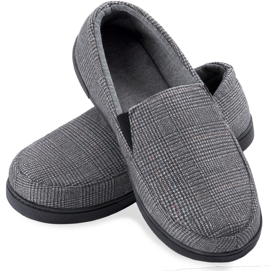 Men's Plaid Loafers with Slip-Resistant Sole