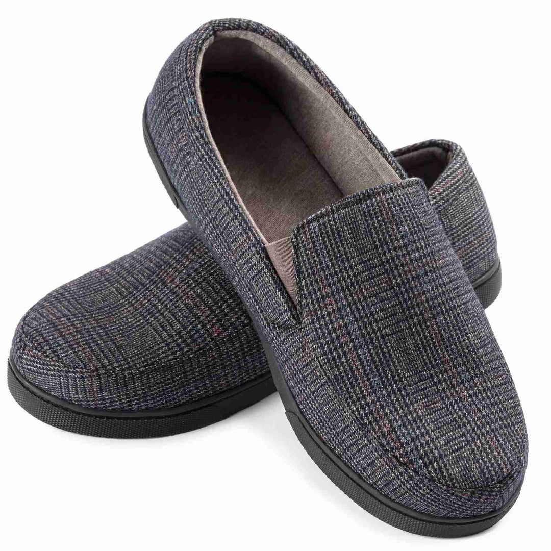 Men's Plaid Loafers with Slip-Resistant Sole