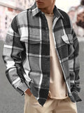 Men's Plaid Shirt Jacket - Classic Casual Overshirt