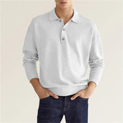 Men's Polo Sweater - Timeless Comfort Knit - White