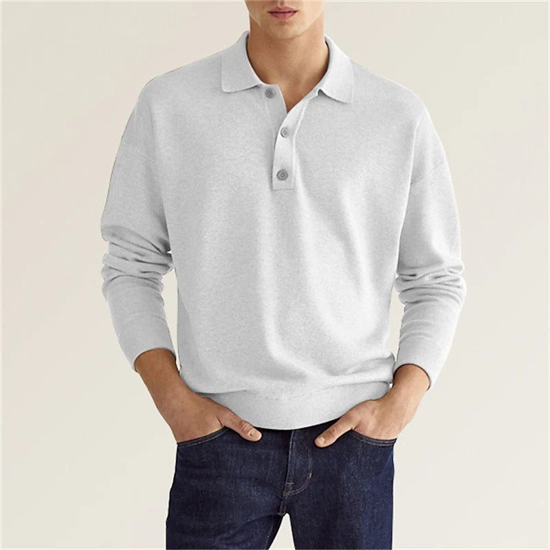 Men's Polo Sweater - Timeless Comfort Knit - White