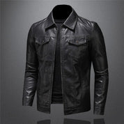 Men's PU Leather Jacket - Classic Biker Style