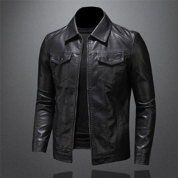 Men's PU Leather Jacket - Classic Biker Style