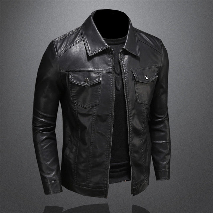 Men's PU Leather Jacket - Classic Biker Style