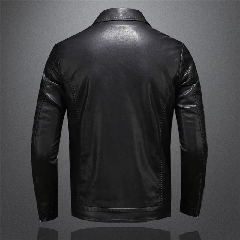 Men's PU Leather Jacket - Classic Biker Style
