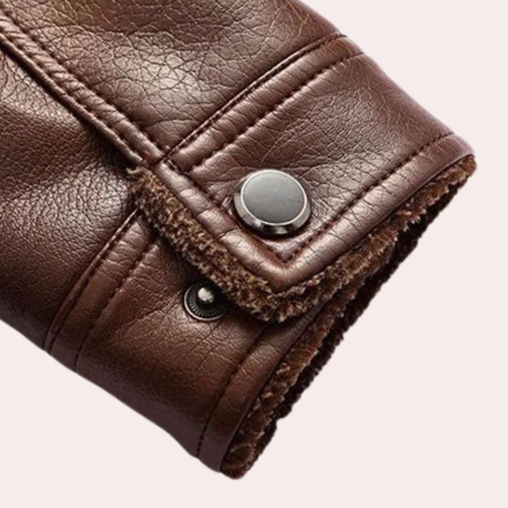 Men's PU Leather Winter Jacket - Classic Timeless Style