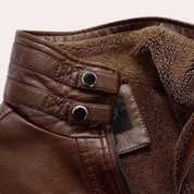 Men's PU Leather Winter Jacket - Classic Timeless Style