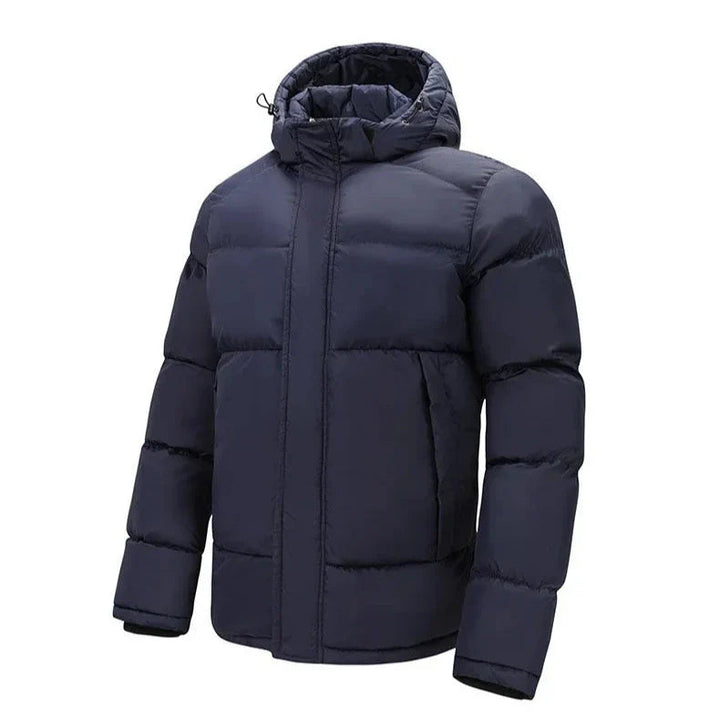 Men's Quilted Cotton Jacket - Modern Winter Style - Blue