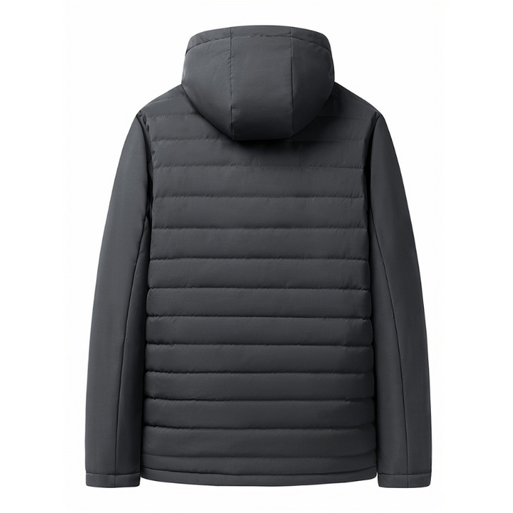 Men's Quilted Winter Jacket with Hood - Warm Puffer Coat
