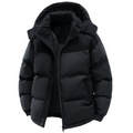Men's Quilted Winter Jacket with Hood - Warm & Windproof