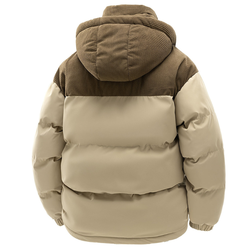 Men's Quilted Winter Jacket with Hood - Warm & Windproof