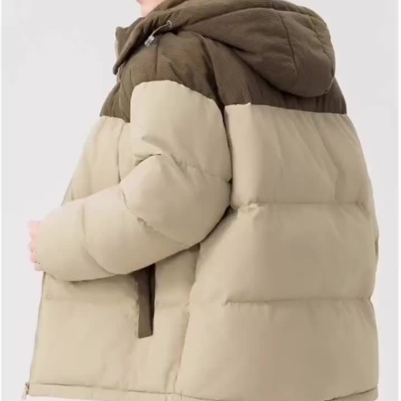 Men's Quilted Winter Jacket with Hood - Warm & Windproof