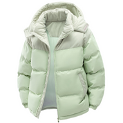 Men's Quilted Winter Jacket with Hood - Warm & Windproof - Green