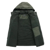 Men's Quilted Winter Parka Jacket - Warm Hooded Half-Length