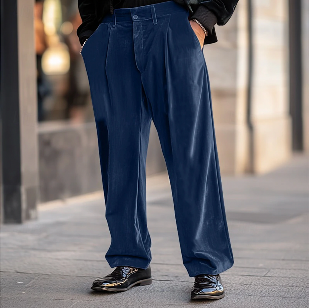 Men's Regular Fit Chino Pants - Casual & Elegant - Blue