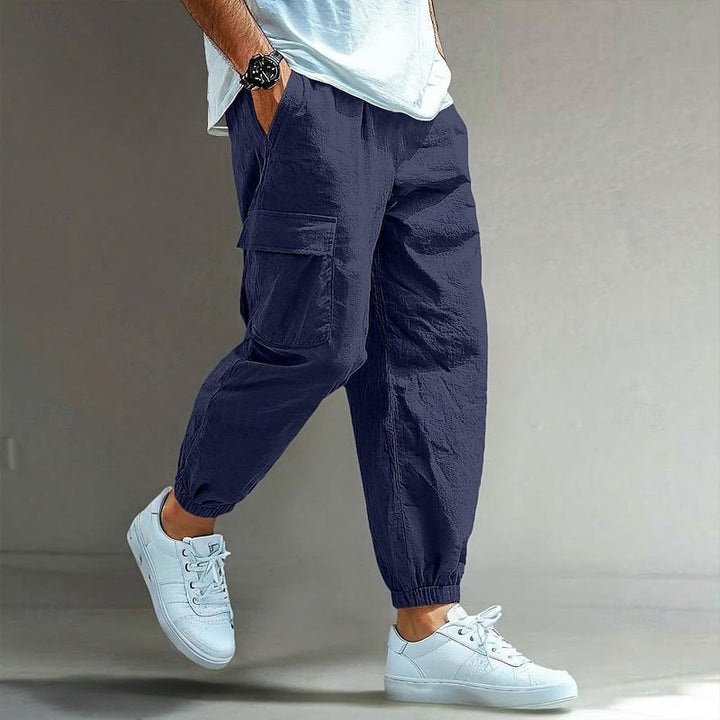 Men's Relaxed Cargo Pants in navy, Comfortable Everyday Wear