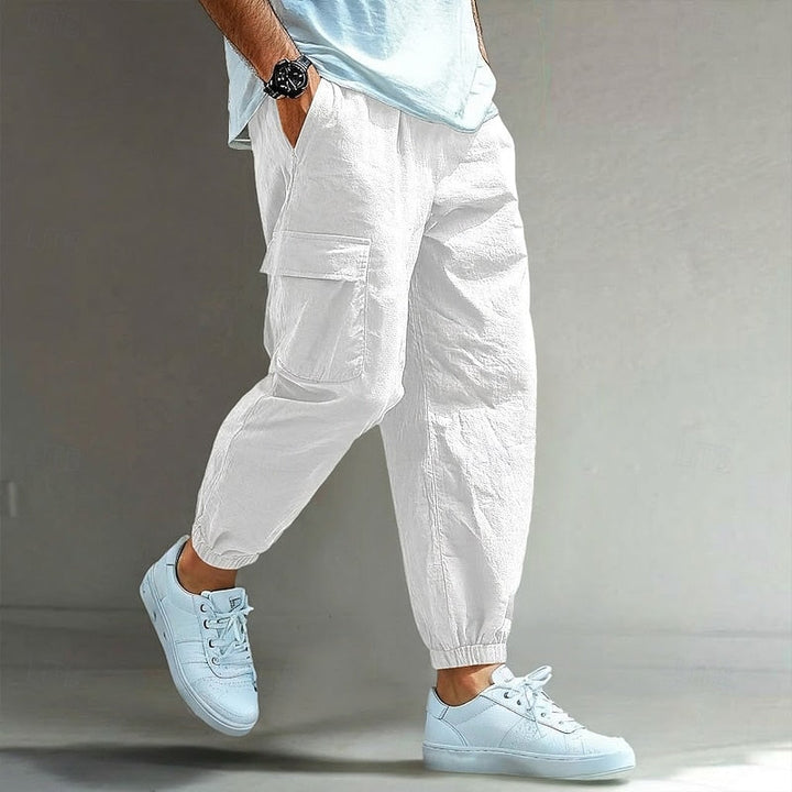Men's Relaxed Cargo Pants in white, Comfortable Everyday Wear
