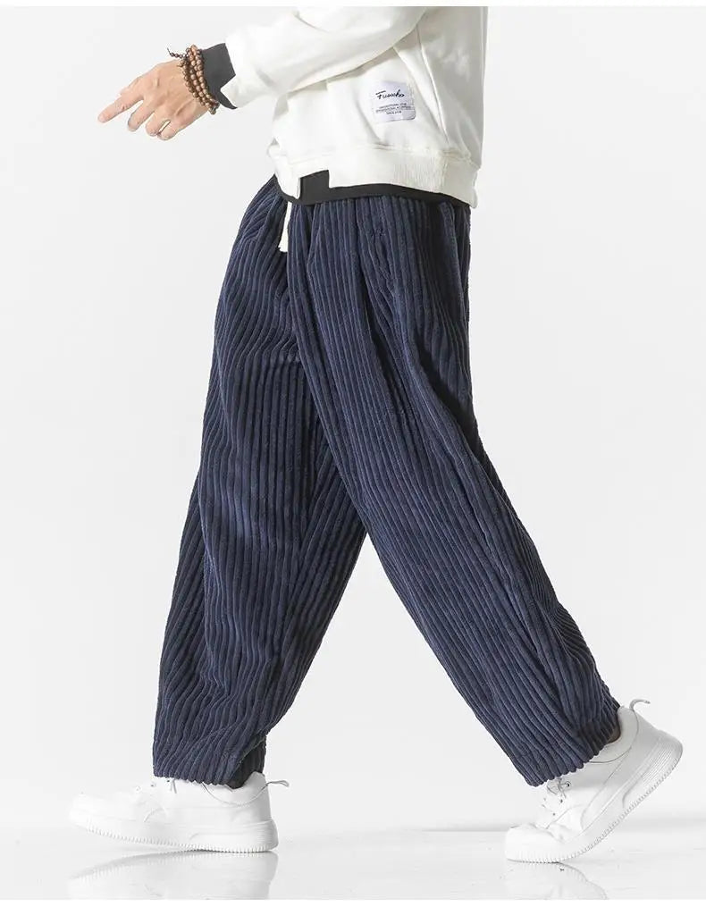 Men's Relaxed Corduroy Pants - Soft Texture Modern Style