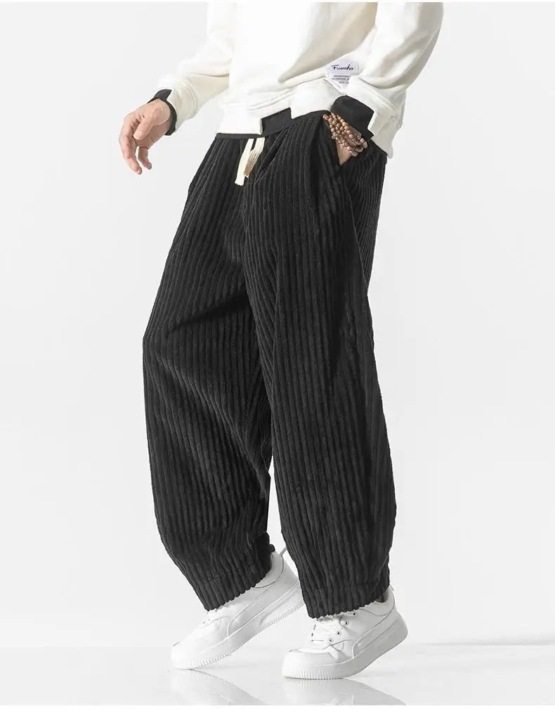 Men's Relaxed Corduroy Pants - Soft Texture Modern Style