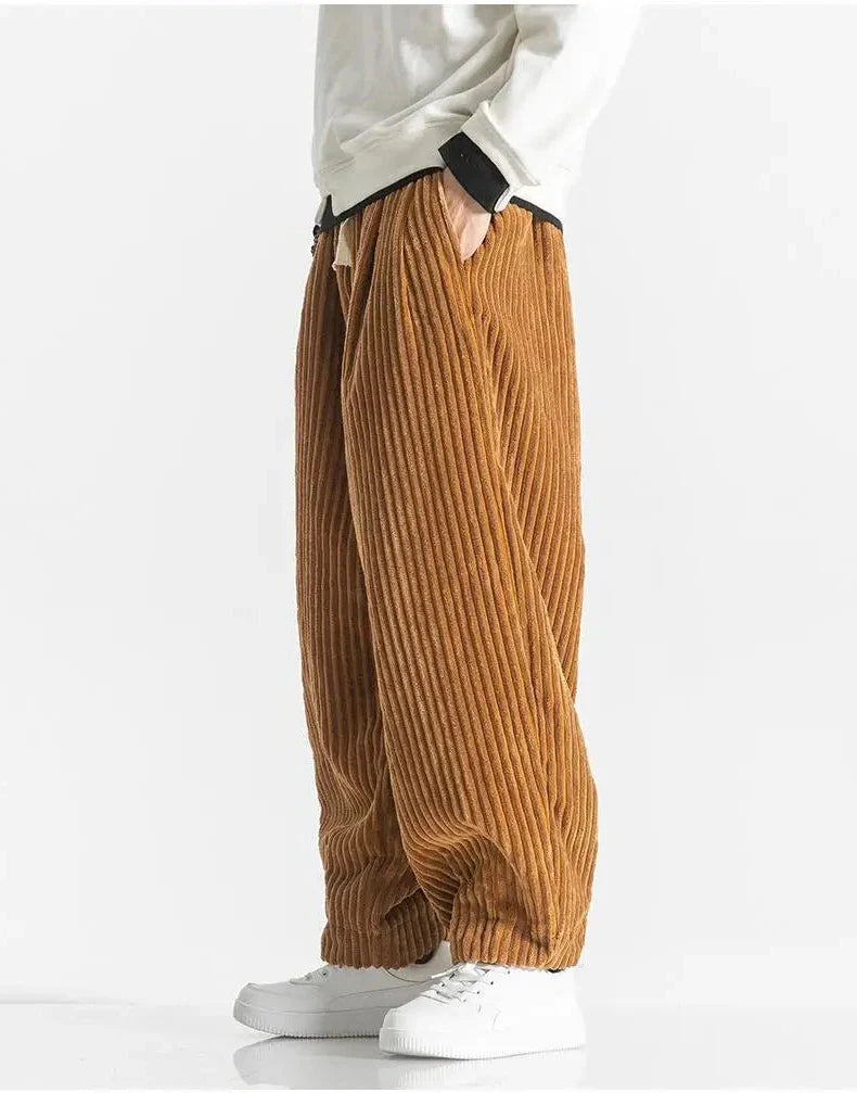 Men's Relaxed Corduroy Pants - Soft Texture Modern Style