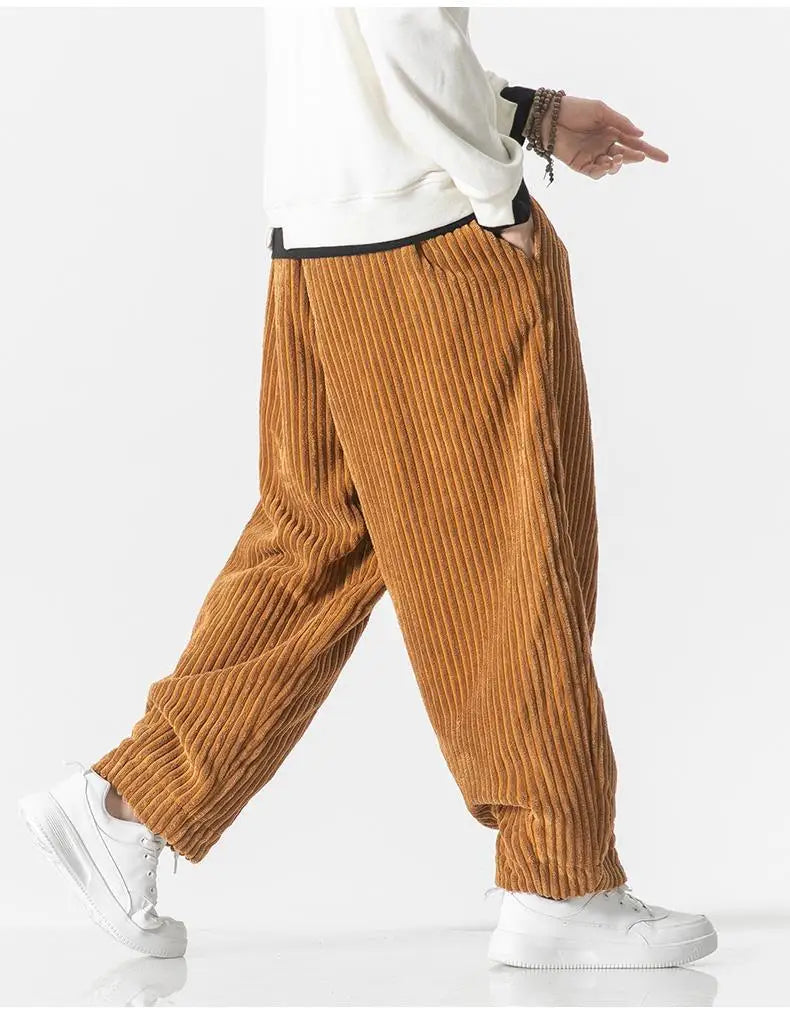 Men's Relaxed Corduroy Pants - Soft Texture Modern Style