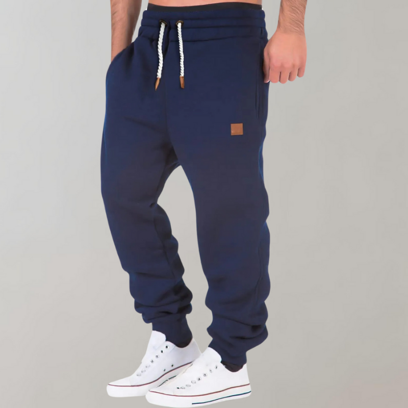 Men's Relaxed Fit Joggers with Drawstring - Casual Comfort - Blue