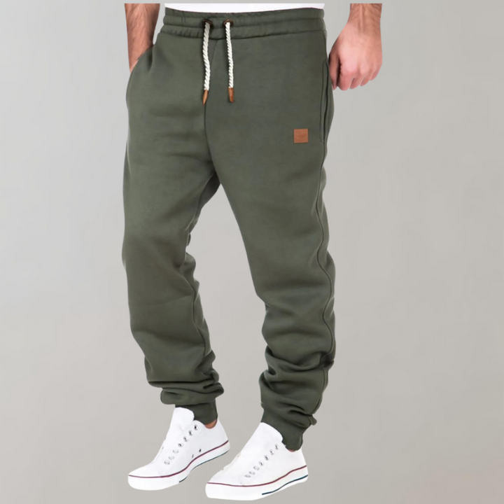 Men's Relaxed Fit Joggers with Drawstring - Casual Comfort - Green