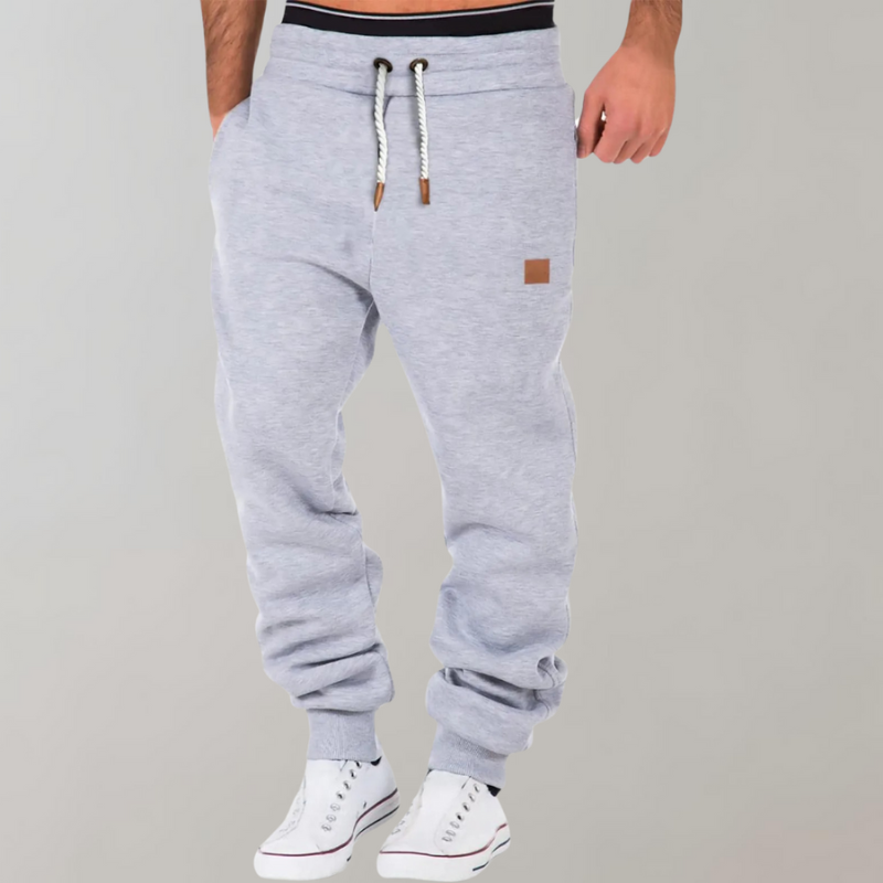 Men's Relaxed Fit Joggers with Drawstring - Casual Comfort - Grey