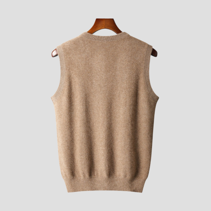 Men's Sleeveless V-Neck Vest - Classic Knit